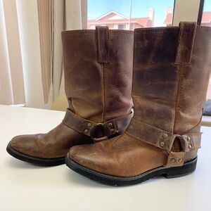 Smokey Mountain oil rubbed leather harness cowboy boots kids size 1.5